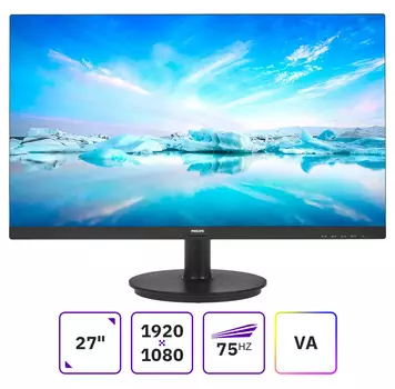 Монитор 27" Philips 271V8L VA, 1920x1080 (16:9), 250кд/м2, 4 мс, 178°/178°, VGA, HDMI, черный (271V8L(00/01))