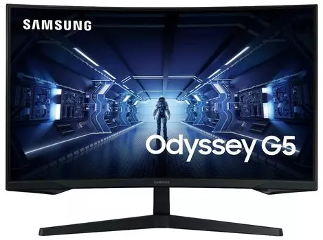 Монитор 27" Samsung C27G55TQBI VA, изогнутый, 2560x1440 (16:9), 300кд/м2, 144 Гц, 1 мс, 178°/178°, FreeSync Premium, HDMI, DisplayPort, черный (LC27G55TQBIXCI)