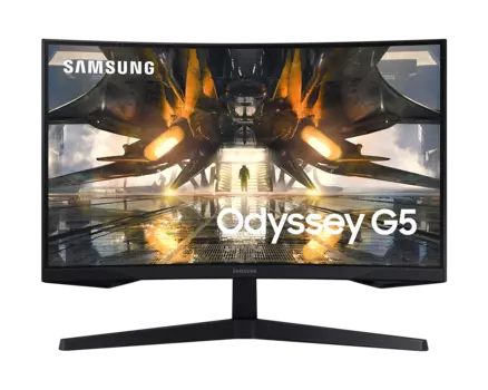 Монитор 27" Samsung Odyssey G5 LC27G55TQMWXUE VA, изогнутый, 2560x1440 (16:9), 250кд/м2, 144Hz, 1мс, 178°/178°, FreeSync Premium, HDMI, DisplayPort, черный (LC27G55TQMWXUE)