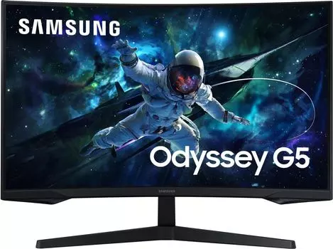 Монитор 27" Samsung Odyssey G5 S27CG550EI VA, изогнутый, 2560x1440 (16:9), 300кд/м2, 165 Гц, 1 мс, 178°/178°, HDMI, DisplayPort, USB-Hub, черный (LS27CG550EIXCI)