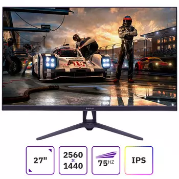 Монитор 27" TESLA F2722DF IPS, 2560x1440 (16:9), 300кд/м2, 4 мс, HDMI, DisplayPort, черный
