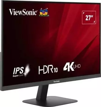 Монитор 27" Viewsonic VA2708-4K-HD IPS, 3840x2160 (16:9), 250кд/м2, 4 мс, 178°/178°, HDMI, DisplayPort, черный (VA2708-4K-HD)