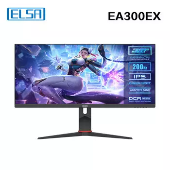 Монитор 30" ELSA EA300EX IPS, 2560x1080 (21:9), 300кд/м2, 200 Гц, 0.5 мс, HDMI, DisplayPort, черный (EA300EX)