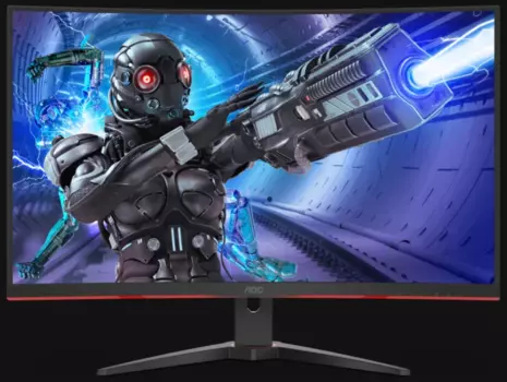 Монитор 31.5" AOC C32G2ZE VA, изогнутый, 1920x1080 (16:9), 300кд/м2, 240 Гц, 1мс, 178°/178°, FreeSync, HDMI, DisplayPort, черный/красный (C32G2ZE/BK)