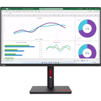 Монитор 31.5" Lenovo T32h-30 IPS, 2560x1440 (16:9), 350кд/м2, 4 мс, 178°/178°, HDMI, DisplayPort, USB Type-C, USB-Hub, черный (63D3GAT1EU)