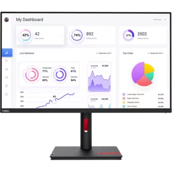 Монитор 31.5" Lenovo T32p-30 IPS, 3840x2160 (16:9), 350кд/м2, 4 мс, 178°/178°, HDMI, DisplayPort, USB Type-C, USB-Hub, черный (63D2GAT1EU)