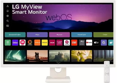 Монитор 31.5" LG MyView 32SR50F-W IPS, 1920x1080 (16:9), 250кд/м2, 5 мс, 178°/178°, HDMI, USB-Hub, белый (32SR50F-W.ARUZ)
