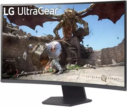 Монитор 31.5" LG UltraGear 32GS60QC-B VA, изогнутый, 2560x1440 (16:9), 300кд/м2, 180 Гц, 1 мс, 178°/178°, HDMI, DisplayPort, черный (32GS60QC-B.ARUZ/32GS60QC-BB.CRURMV)