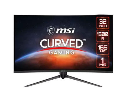 Монитор 31.5" MSI AG321CQR VA, изогнутый, 2560x1440 (16:9), 250кд/м2, 165Hz, 1мс, 178°/178°, FreeSync Premium, HDMI, DisplayPort, USB-Hub, черный (9S6-3DB45H-014)