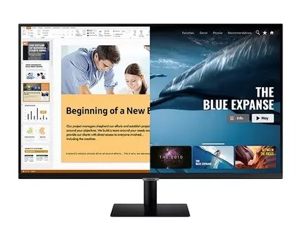 Монитор 31.5" Samsung LS32A700NWI VA, 4K, 3840x2160 (16:9), 300кд/м2, 5мс, 178°/178°, HDMI, DisplayPort, USB-Hub, черный (LS32A700NWIXCI)