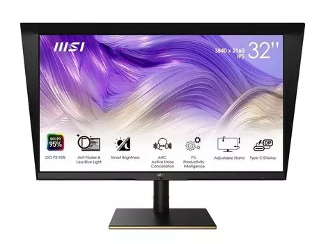 Монитор 32" MSI Summit MS321UP IPS, 3840x2160 (16:9), 400кд/м2, 4 мс, 178°/178°, HDMI, DisplayPort, USB-Hub, черный (9S6-3DA98T-028)