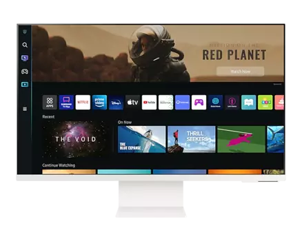 Монитор 32" Samsung M8 LS32BM801UI VA, изогнутый, 3840x2160 (16:9), 400кд/м2, 4мс, 178°/178°, HDMI, USB Type-C, USB-Hub, веб-камера, белый (LS32BM801UIXCI)