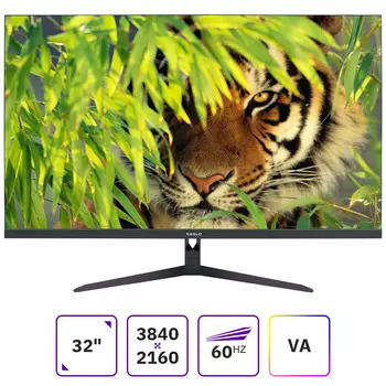 Монитор 32" TESLA U3222DF VA, 3840x2160 (16:9), 300кд/м2, 4 мс, HDMI, DisplayPort, черный