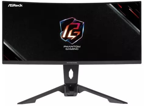 Монитор 34" ASRock Phantom Gaming PG34WQ15R3A VA, изогнутый, 3440x1440 (21:9), 550кд/м2, 165 Гц, 1 мс, 178°/178°, HDMI, DisplayPort, USB Type-C, черный (PG34WQ15R3A)