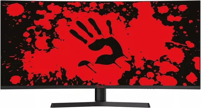 Монитор 34" BLOODY MN340W VA, изогнутый, 3440x1440 (21:9), 300кд/м2, 180 Гц, 1 мс, 178°/178°, HDMI, DisplayPort, USB Type-C, USB-Hub, черный (MN340W)