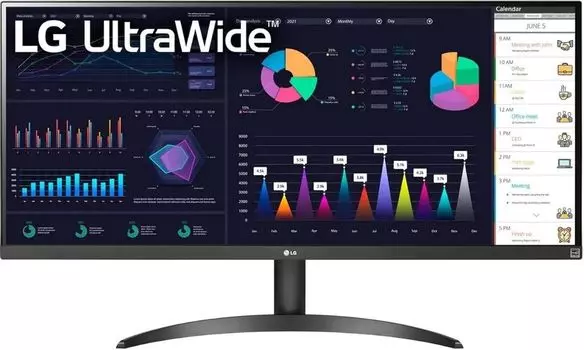 Монитор 34" LG UltraWide 34WQ500-B IPS, 2560x1080 (21:9), 400кд/м2, 100 Гц, 5 мс, 178°/178°, HDMI, DisplayPort, черный (34WQ500-B.ARUZ)
