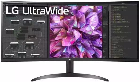 Монитор 34" LG UltraWide 34WQ60C-B IPS, изогнутый, 3440x1440 (21:9), 300кд/м2, 5 мс, 178°/178°, HDMI, DisplayPort, черный (34WQ60C-B.ARUZ)