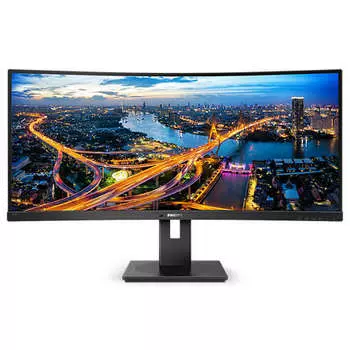 Монитор 34" Philips 345B1C VA, изогнутый, 3440x1440 (21:9), 300кд/м2, 100 Гц, 5мс, Adaptive-Sync, HDMI, DisplayPort, черный