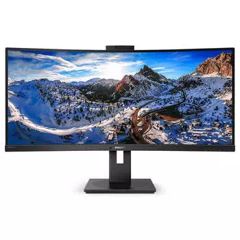 Монитор 34" Philips 346P1CRH (00/01) VA, изогнутый, 3440x1440 (21:9), 500кд/м2, 100 Гц, 4мс, 178°/178°, Adaptive-Sync, HDMI, DisplayPort, USB Type-C, USB-Hub, черный
