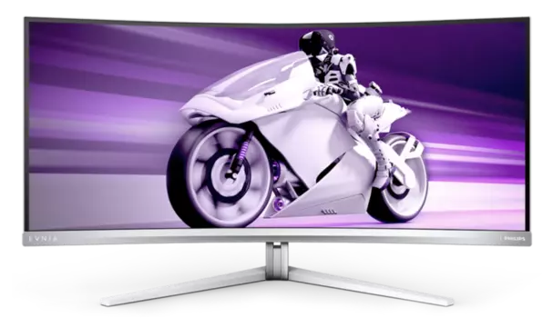 Монитор 34" Philips Evnia 34M2C8600 (00/01) QD-OLED, изогнутый, 3440x1440 (21:9), 250кд/м2, 175 Гц, 0.1 мс, 178°/178°, HDMI, DisplayPort, USB Type-C, USB-Hub, серый (34M2C8600 (00/01))