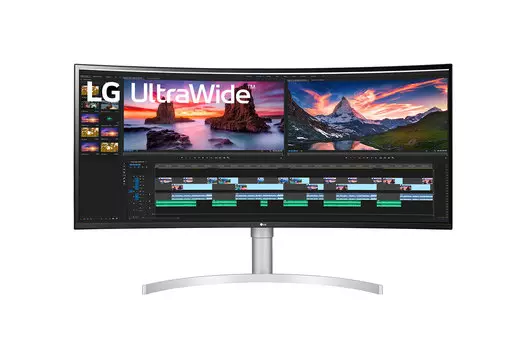 Монитор 38" LG 38WN95C-W IPS, изогнутый, 3840x1600 (21:9), 450кд/м2, 144 Гц, 1мс, 178°/178°, AMD FreeSync/NVIDIA G-Sync, HDMI, DisplayPort, Thunderbolt, USB Type-C, USB-Hub, белый (38WN95C-W.ARUZ)