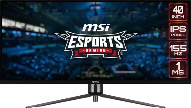 Монитор 40" MSI MAG401QR IPS, 3440x1440 (21:9), 400кд/м2, 155 Гц, 1 мс, 178°/178°, HDMI, DisplayPort, USB Type-C, USB-Hub, черный (9S6-3EA54H-005)