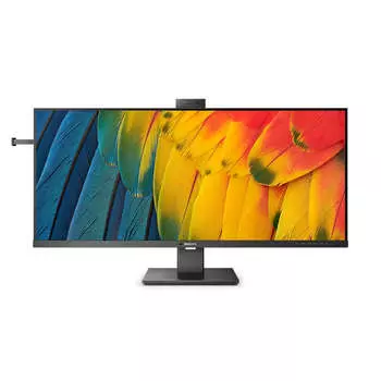 Монитор 40" Philips 5000 Series 40B1U5601H/00 IPS, 3440x1440 (21:9), 400кд/м2, 120 Гц, 4 мс, 178°/178°, HDMI, DisplayPort, USB Type-C, USB-Hub, веб-камера, черный (40B1U5601H/00)
