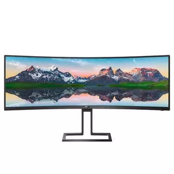 Монитор 48.8" Philips 498P9 (00/01) VA, изогнутый, 5120x1440 (32:9), 450кд/м2, 70Hz, 5мс, 178°/178°, Adaptive-Sync, HDMI, DisplayPort, USB-Hub, черный
