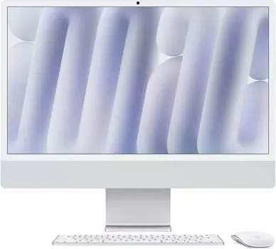 Моноблок Apple iMac 24" 4880x2520, Apple M4, 16Gb RAM, 512Gb SSD, Apple M4, WiFi, BT, Cam, MacOS, серебристый, клавиатура, мышь (MWUV3HN/A) Английская клавиатура!