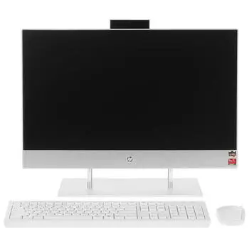 Моноблок HP 24-dp0063ur 23.8" 1920x1080 Touch, AMD Ryzen 5 4500U 2.3 ГГц, 8Gb RAM, 256Gb SSD, AMD Radeon Graphics, WiFi, BT, Cam, без ОС, серебристый, клавиатура, мышь (49M77EA)