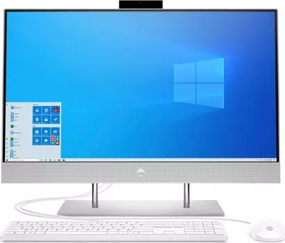 Моноблок HP 27-dp0026ur 23.8" 1920x1080 Touch, AMD Ryzen 3 4300U 2.7 ГГц, 8Gb RAM, 256Gb SSD, WiFi, BT, Cam, без ОС, серебристый, клавиатура, мышь (1E0C1EA)