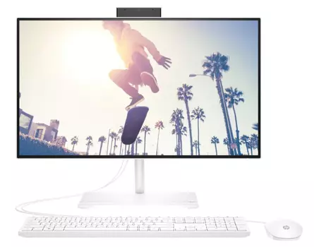 Моноблок HP AIO 6W1BOEA 23.8" 1920x1080 Touch, Intel Core i5-1235U 1.3 ГГц, 8Gb RAM, 512Gb SSD, Intel Iris Xe Graphics, WiFi, BT, Cam, без ОС, белый, клавиатура, мышь (6W1BOEA)
