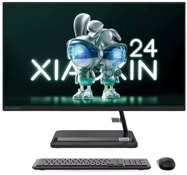 Моноблок Lenovo XiaoXin 23.8" 1920x1080, AMD Ryzen 5 7430U 2.3 ГГц, 8Gb RAM, 512Gb SSD, AMD Radeon Graphics, WiFi, BT, Cam, Windows 11 Pro trial (для ознакомления), черный, клавиатура, мышь