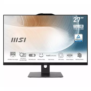 Моноблок MSI Modern AM272P 12M 27" 1920x1080, Intel Core i7-1260P 2.1 ГГц, 16Gb RAM, 512Gb SSD, WiFi, BT, Cam, без ОС, черный (9S6-AF8211-657)