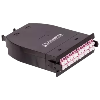 MPO кассета OM4, 24xLC, тип B, низкие потери, черный LANMASTER (LAN-MCSB-2M-24LC/OM4)