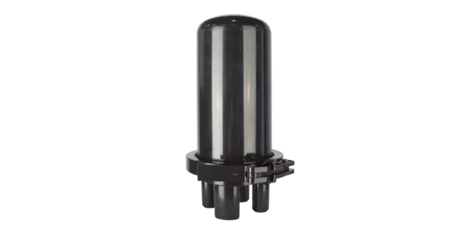 Муфта оптическая тупиковая NIKOMAX NMF-SC-4V-48-4HS, портов: 4, 48 волокон, с вводом для транзитной петли, с термогерметизацией вводов, укороченная, пластик, черный (NMF-SC-4V-48-4HS)