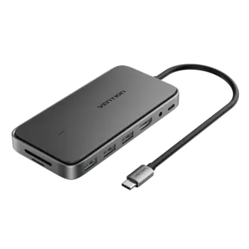 Мультипортовый адаптер Vention, USB 3.1 Type С(M), USB 3.1(F), HDMI(19F), M.2 (B Key/B+M Key), USB 2.0(F), Micro SD/SDHC/SDXC/SDHC/SDXC, черный (TPYBB)