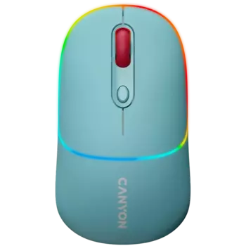 Мышь беспроводная Canyon MW-22, 1600dpi, оптическая светодиодная, Bluetooth/Радиоканал, аквамарин (CNS-CMSW22DC)
