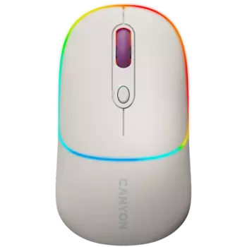 Мышь беспроводная Canyon MW-22, 1600dpi, оптическая светодиодная, Bluetooth/Радиоканал, бежевый (CNS-CMSW22RC)