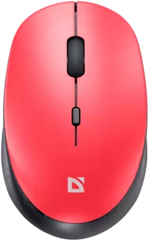 Мышь беспроводная Defender Auris MB-027, 1600dpi, оптическая светодиодная, USB/Радиоканал, красный (52026)