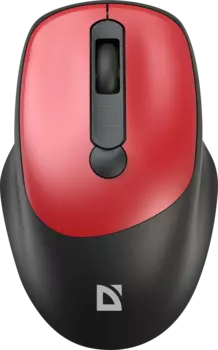 Мышь беспроводная Defender Feam MM-296, 1600dpi, оптическая светодиодная, USB, красный (52299)