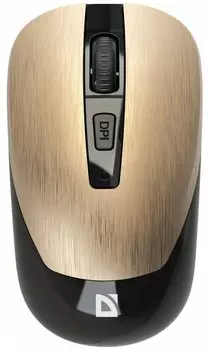 Мышь беспроводная Defender Wave MM-995, 1600dpi, оптическая светодиодная, USB, золотистый (52994)