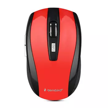 Мышь беспроводная Gembird MUSW-330-3, 2400dpi, оптическая светодиодная, USB, красный (MUSW-330-3)