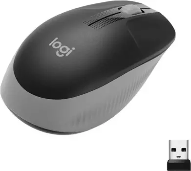 Мышь беспроводная Logitech M191, 1000dpi, оптическая светодиодная, USB/Радиоканал, черный/серый (910-005922)