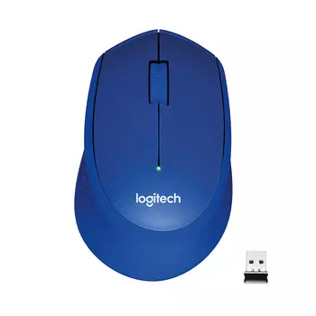Мышь беспроводная Logitech M330 SILENT PLUS Blue USB, 1000dpi, оптическая светодиодная, USB, синий