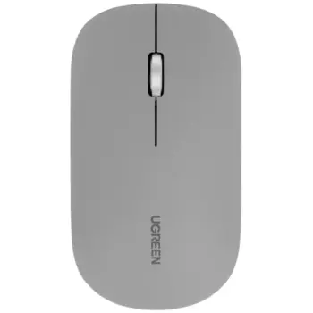 Мышь беспроводная UGREEN MU001, 4000dpi, оптическая светодиодная, USB/Радиоканал, серый (90373)