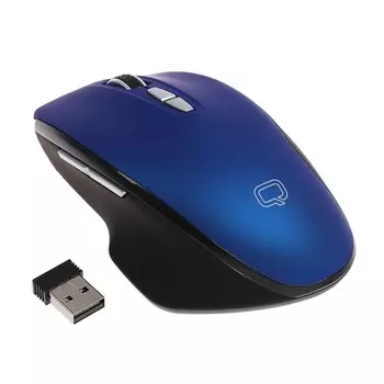 Мышь беспроводная Qumo Office Mystery M60, 1600dpi, оптическая светодиодная, Wireless, USB, синий (24279)