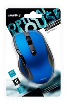 Мышь беспроводная SmartBuy 508, 1600dpi, оптическая светодиодная, Wireless, USB, синий (SBM-508AG-B)