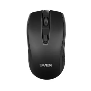 Мышь беспроводная Sven SV-016227, 1600dpi, оптическая светодиодная, USB/Радиоканал, черный (SV-016227)