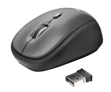 Мышь беспроводная Trust Yvi, 1600dpi, оптическая светодиодная, USB, черный (18519)